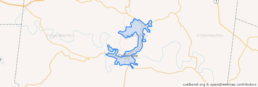 Mapa de ubicacion de Centerville.