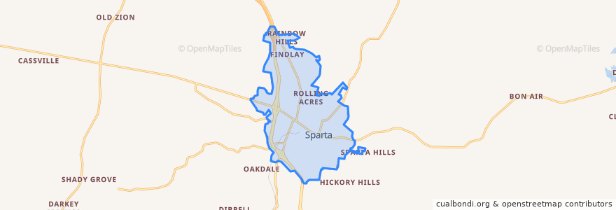 Mapa de ubicacion de Sparta.