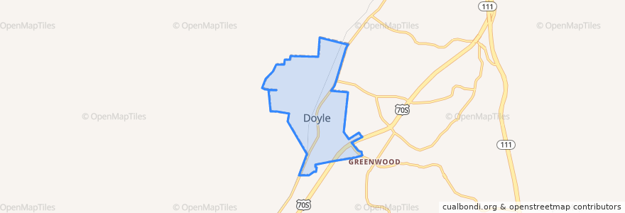 Mapa de ubicacion de Doyle.