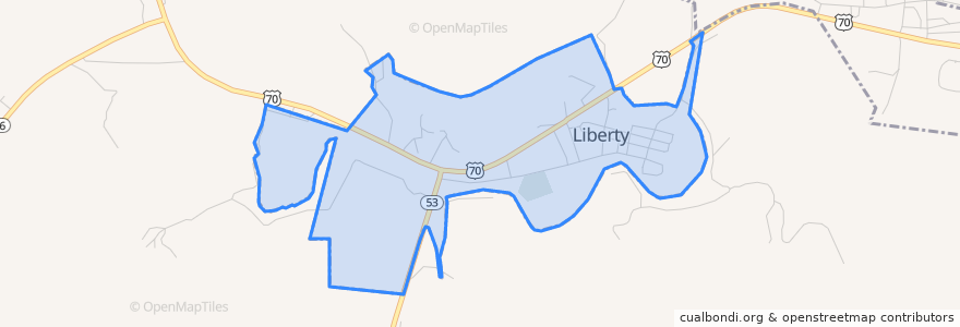 Mapa de ubicacion de Liberty.