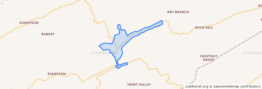 Mapa de ubicacion de Sneedville.