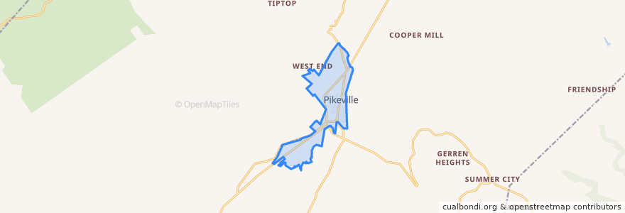 Mapa de ubicacion de Pikeville.