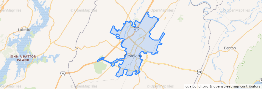 Mapa de ubicacion de Cleveland.