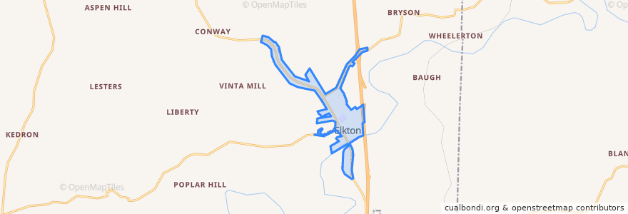 Mapa de ubicacion de Elkton.