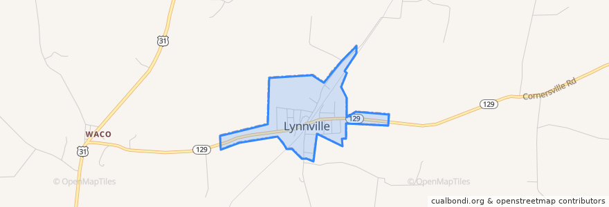 Mapa de ubicacion de Lynnville.