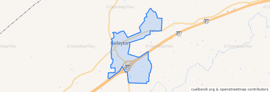 Mapa de ubicacion de Baileyton.