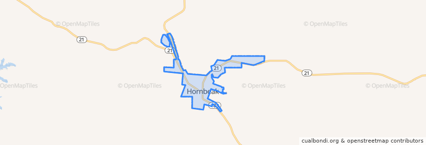 Mapa de ubicacion de Hornbeak.