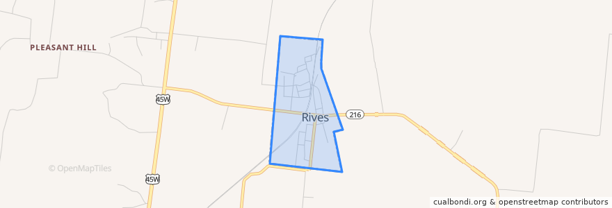 Mapa de ubicacion de Rives.