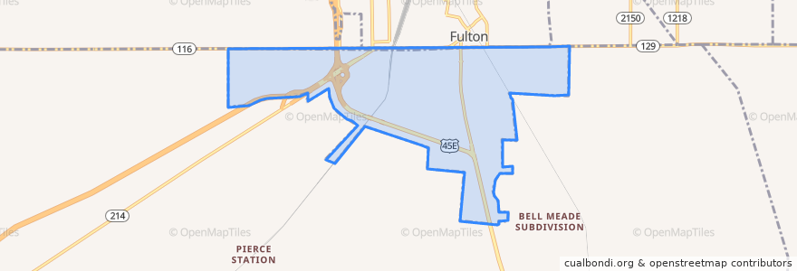 Mapa de ubicacion de South Fulton.