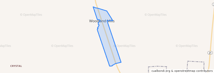 Mapa de ubicacion de Woodland Mills.