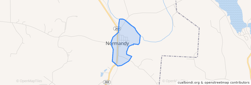Mapa de ubicacion de Normandy.