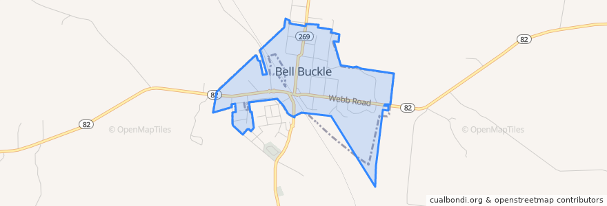 Mapa de ubicacion de Bell Buckle.