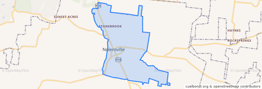 Mapa de ubicacion de Nolensville.