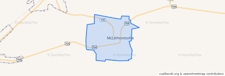 Mapa de ubicacion de McLemoresville.