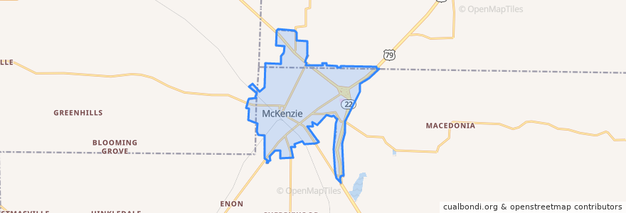 Mapa de ubicacion de McKenzie.