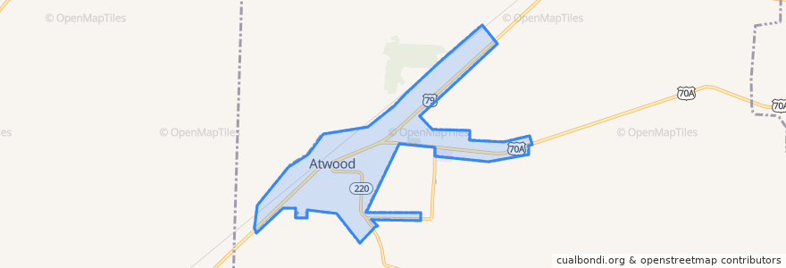 Mapa de ubicacion de Atwood.