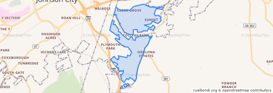 Mapa de ubicacion de Pine Crest.