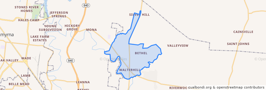 Mapa de ubicacion de Walterhill.