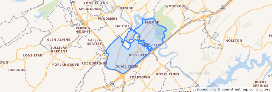 Mapa de ubicacion de Colonial Heights.