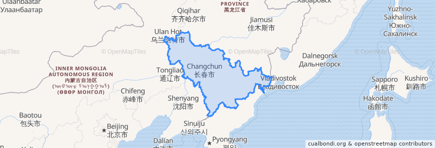 Mapa de ubicacion de Jilin.