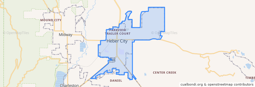 Mapa de ubicacion de Heber.