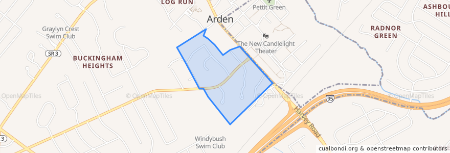 Mapa de ubicacion de Ardencroft.