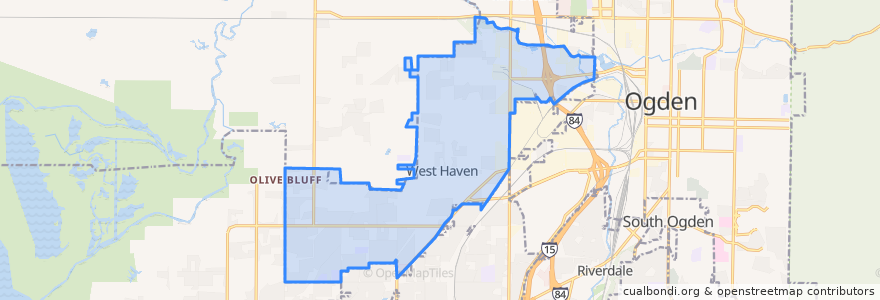 Mapa de ubicacion de West Haven.