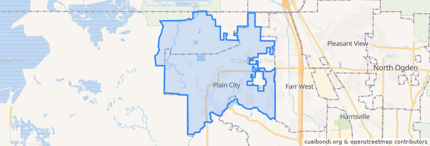 Mapa de ubicacion de Plain City.