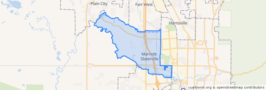 Mapa de ubicacion de Marriott-Slaterville.