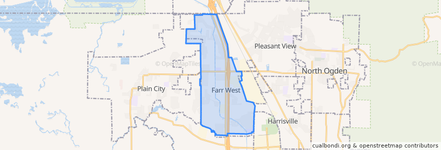 Mapa de ubicacion de Farr West.