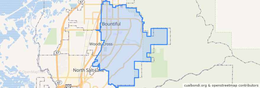 Mapa de ubicacion de Bountiful.