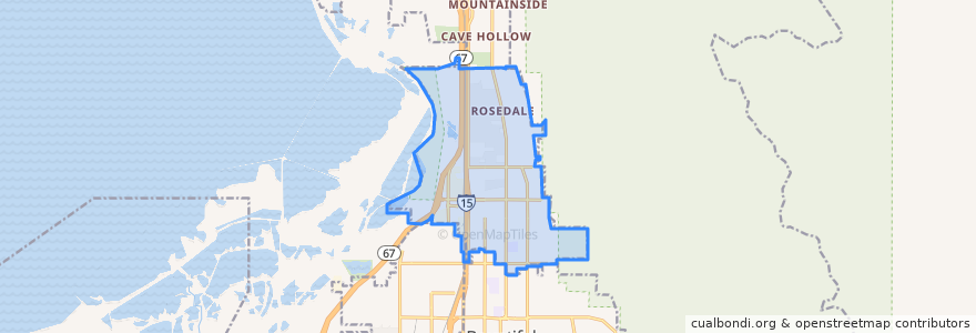 Mapa de ubicacion de Centerville.