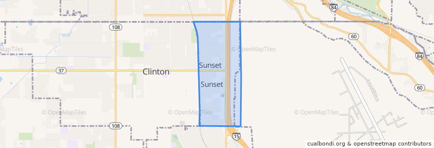 Mapa de ubicacion de Sunset.