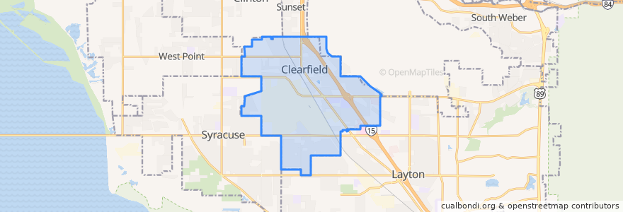 Mapa de ubicacion de Clearfield.