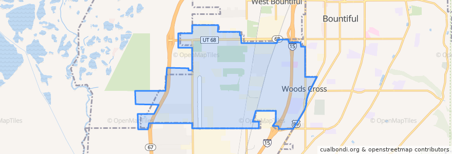 Mapa de ubicacion de Woods Cross.