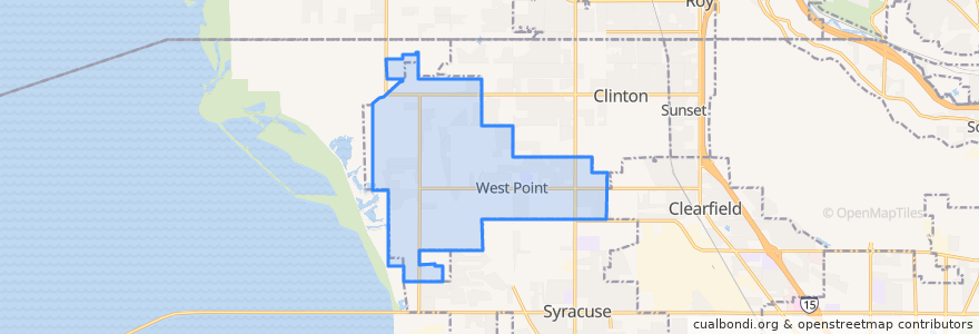 Mapa de ubicacion de West Point.