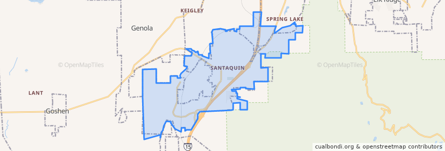 Mapa de ubicacion de Santaquin.