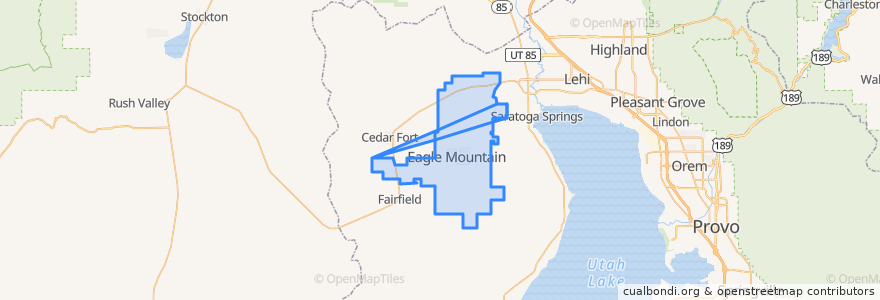 Mapa de ubicacion de Eagle Mountain.