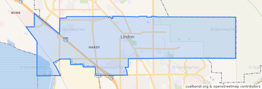 Mapa de ubicacion de Lindon.