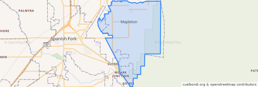 Mapa de ubicacion de Mapleton.