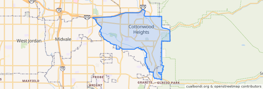 Mapa de ubicacion de Cottonwood Heights.