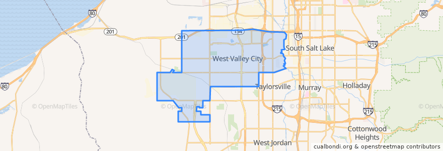 Mapa de ubicacion de West Valley City.