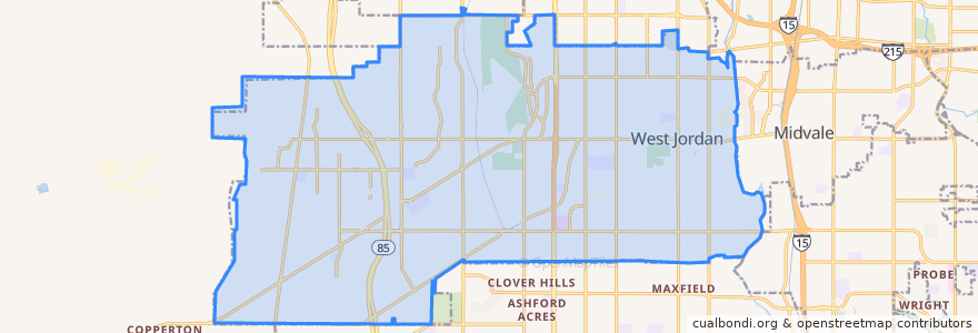 Mapa de ubicacion de West Jordan.