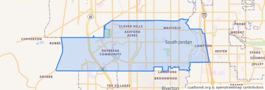 Mapa de ubicacion de South Jordan.