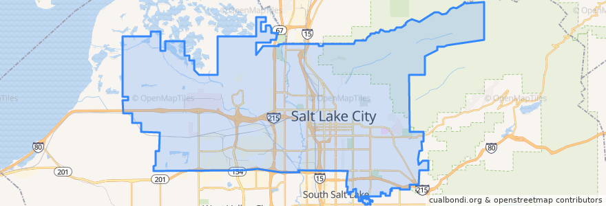 Mapa de ubicacion de Salt Lake City.