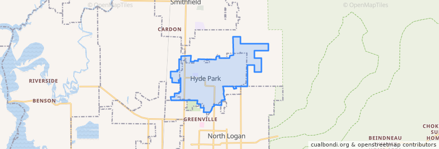 Mapa de ubicacion de Hyde Park.