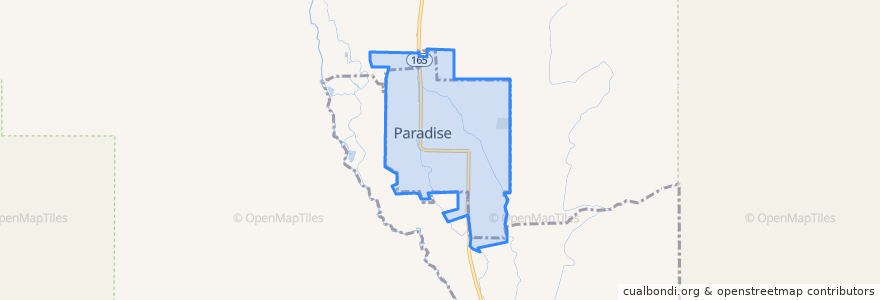 Mapa de ubicacion de Paradise.