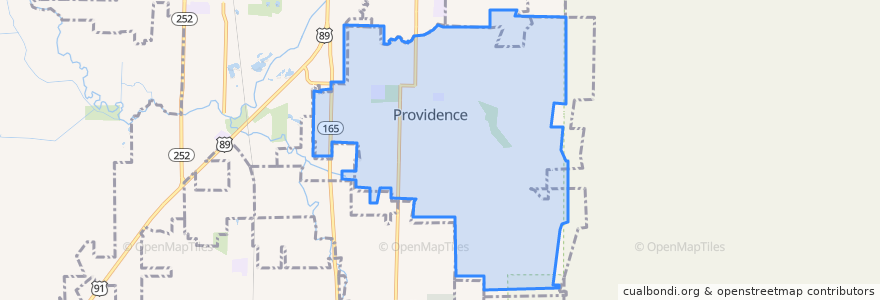 Mapa de ubicacion de Providence.