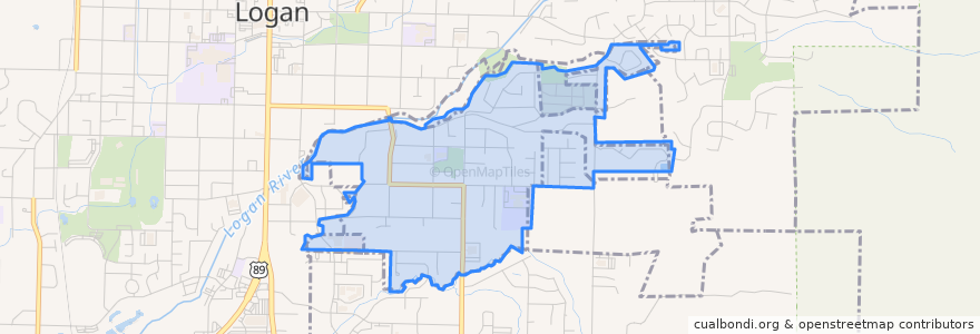 Mapa de ubicacion de River Heights.