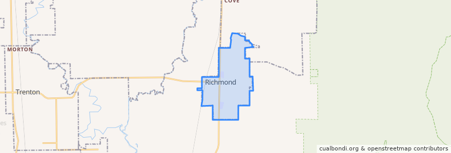 Mapa de ubicacion de Richmond.